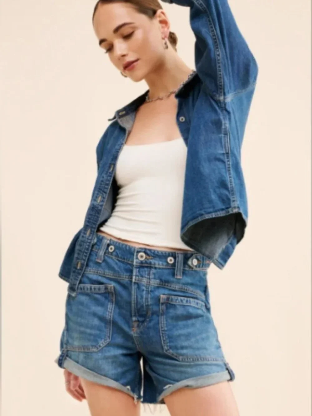 NWT We The Free Mid-Rise Palmer Denim Jean Shorts 29